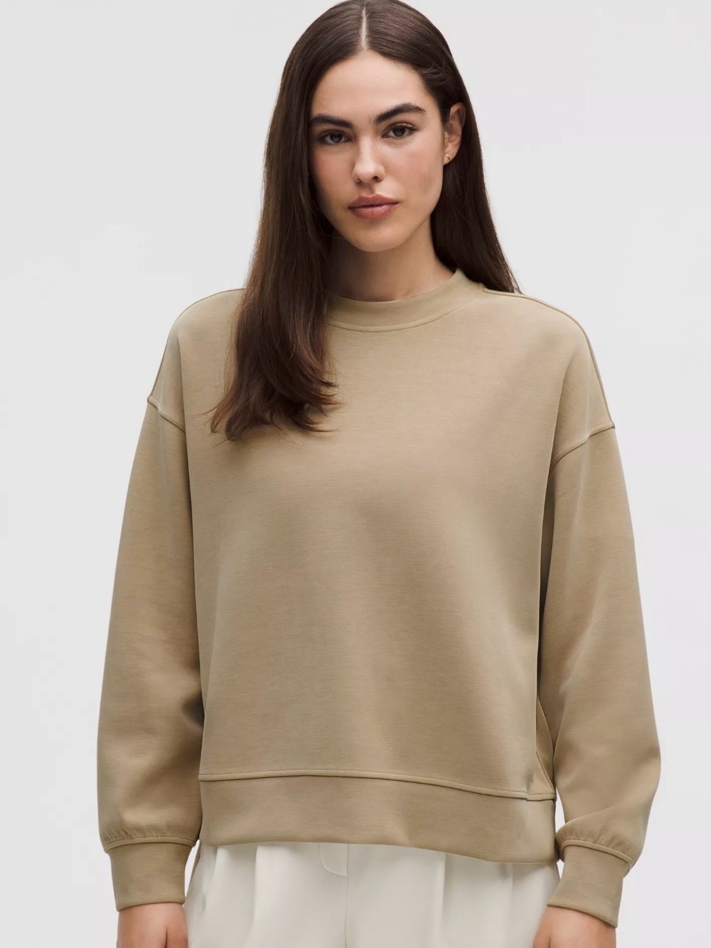 Lululemon Softstream Crewneck Oversized Pullover in Taupe Brown